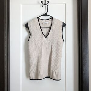 Aritzia Babaton 100% Vneck Vest Sweater